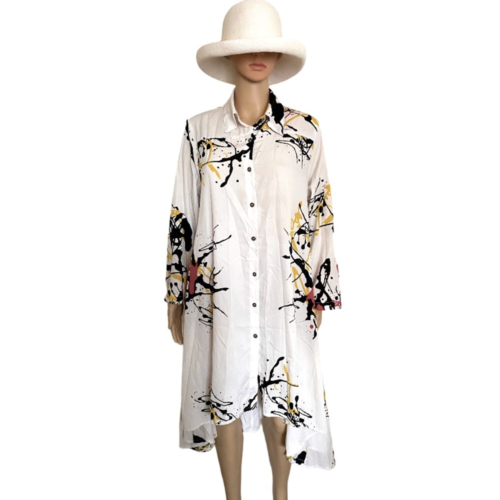 STEP IN STYLE Hi Low Artsy Tunic Kimono Dress Size L